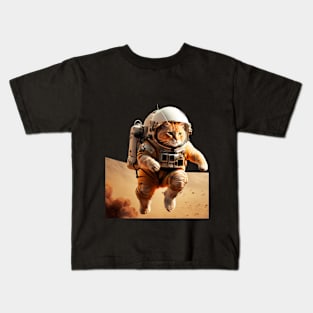 Astronaut cat In Mars Kids T-Shirt